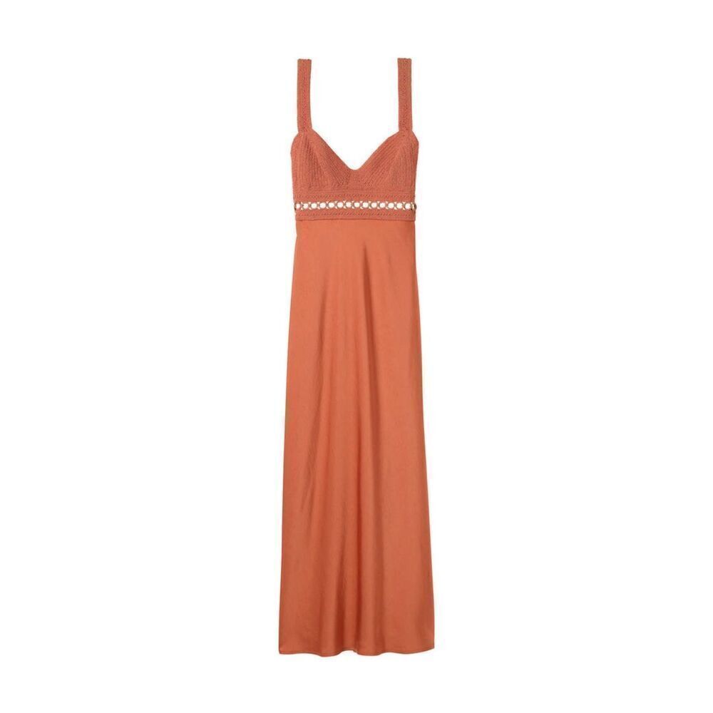 A.L.C Talia Satin Midi Dress Burnt Terracota NEW NWT